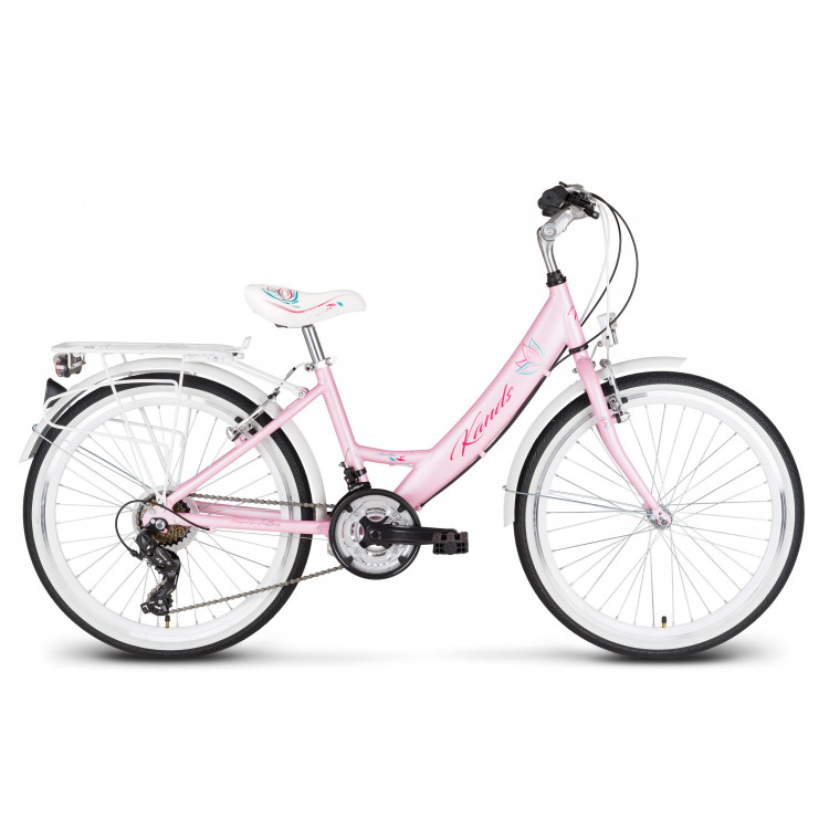 Detský bicykel 24 Kands Amelka hliníkový Tourney Bielo-Ružový (matný)